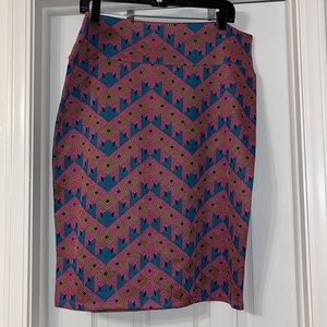 LuLaRoe Cassie Pencil Skirt Size 3XL Pink Blue Orange